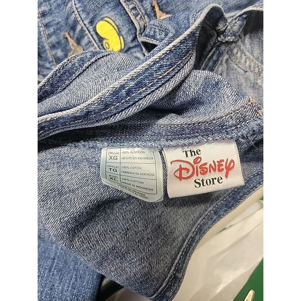 Disney Mickey Mouse Denim Overalls XL‎ Embroidered Front Pocket Adjust Y2K - Picture 12 of 15